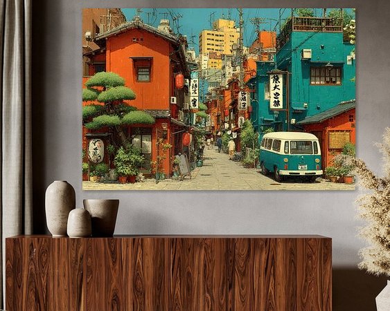 Voorbeeld van het werk in een kamer