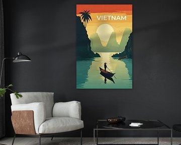 Affiche de voyage vintage Vietnam sur True Nature Art