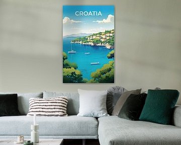 Affiche de voyage rétro Croatie