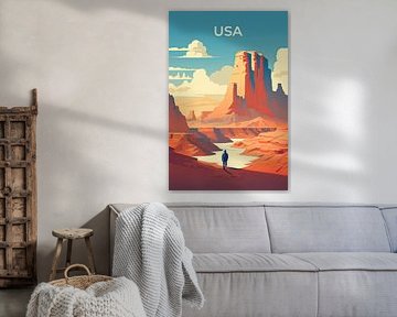 Affiche de voyage rétro USA