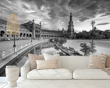 Sevilla Plaza España schwarz-weiß