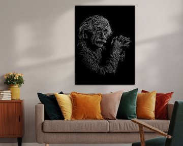 Krabbelportret van Albert Einstein