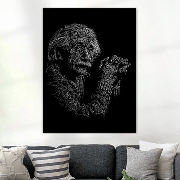 Portrait dessiné d'Albert Einstein