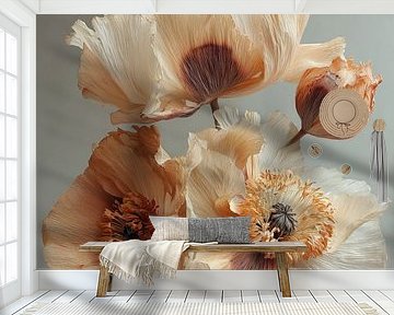 Papierbeige Mohnblumen von Cats & Dotz