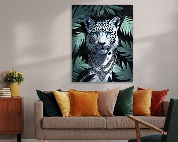 Weißer Leopard im Dschungel von Liona Toussaint