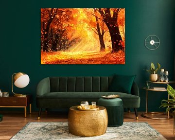 Autumn walk through a forest