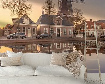 Molen en avondreflectie – Stadsmosterd molen De Vlijt, Meppel