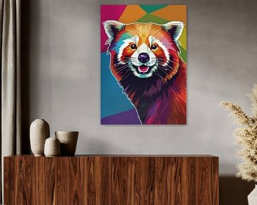 Rode Panda Pop Art van MIROKKU