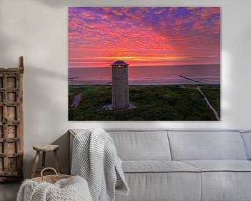 De Watertoren van Domburg in het gouden uur van Romina Spiess