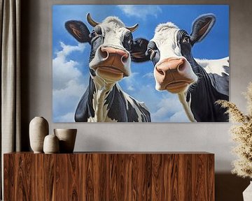 Nieuwsgierige koeien van Koffie Zwart