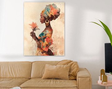 Stilte in Kleur – Waterverfportret van Afrikaanse Gratie