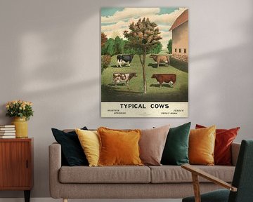 Typische koeien van Vintage Afbeeldingen