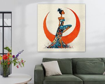 Vrouw Jurk | Graceful Flowing Movement van OMG Art