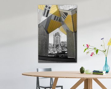 Doorkijk kubuswoningen naar Witte Huis van Framed by Elisabeth