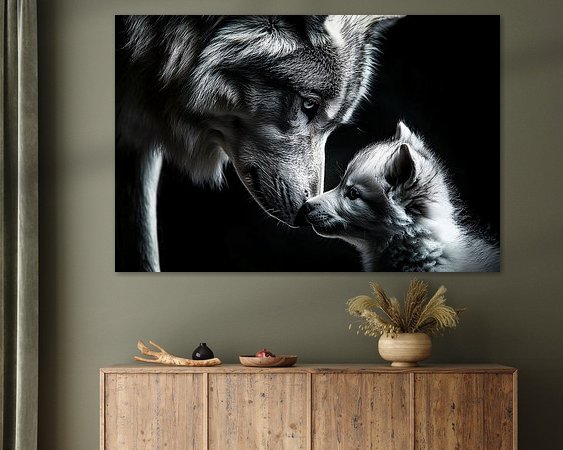 Voorbeeld van het werk in een kamer