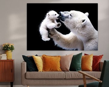 Eisbär mit Jungtier Moment von Art & Soul Creations