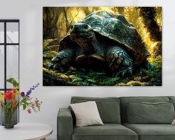 Realistic turtle in forest