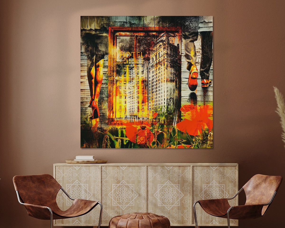 Voorbeeld van het werk in een kamer