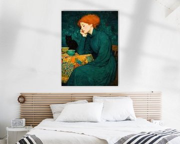 Dame mit schwarzer Katze