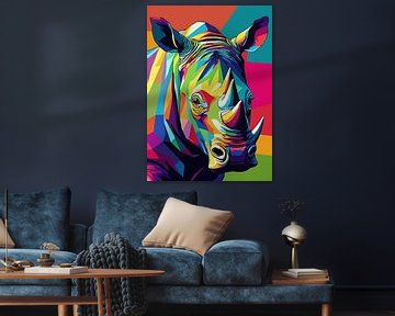 Neushoorn Pop Art van MIROKKU