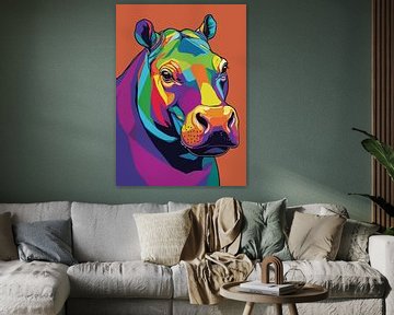 Nijlpaard Pop Art van MIROKKU