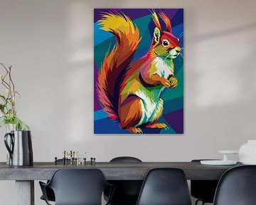 Rode eekhoorn Pop Art van MIROKKU