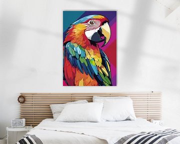 Rode Ara Vogel Pop Art van MIROKKU