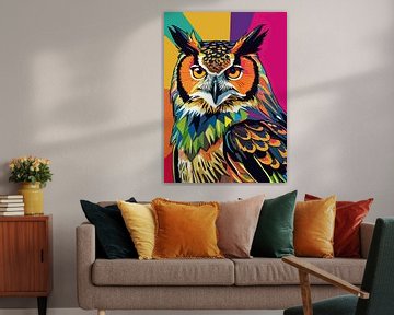 Euraziatische Uil Pop Art van MIROKKU