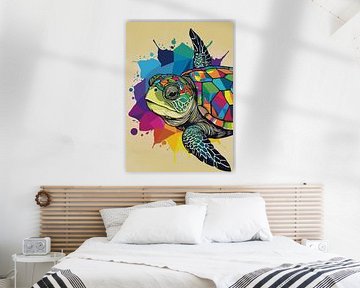 Zeeschildpad Pop Art van MIROKKU