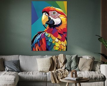 Rode Ara Vogel Pop Art van MIROKKU