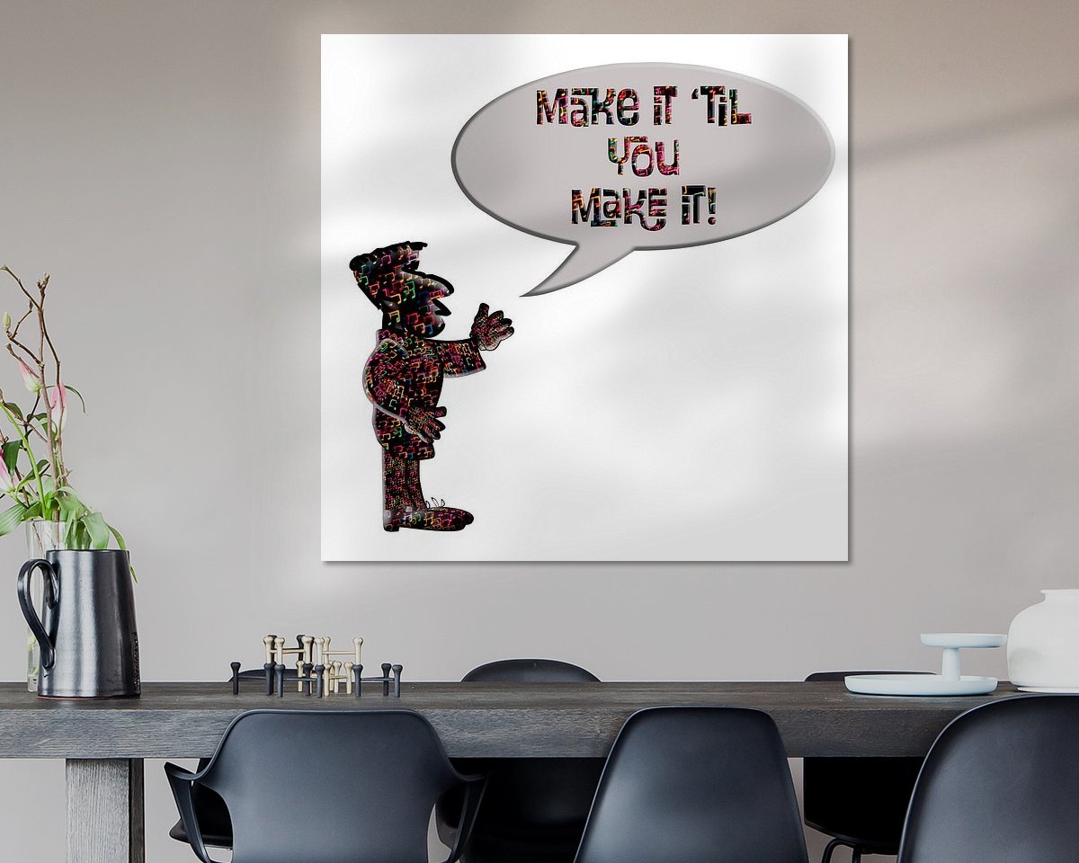 Voorbeeld van het werk in een kamer