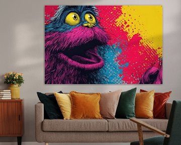 Monster Popart Expressie in Neonkleuren van Eva Lee