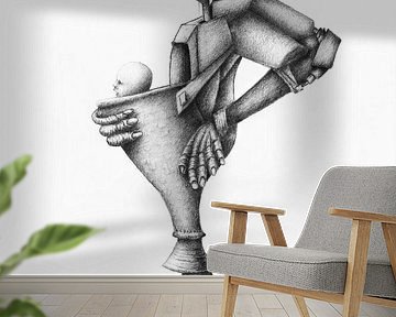 The carrying father by Niek van Wijngaarden