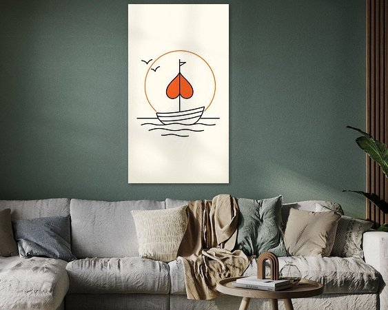 Voorbeeld van het werk in een kamer