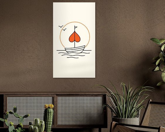 Voorbeeld van het werk in een kamer