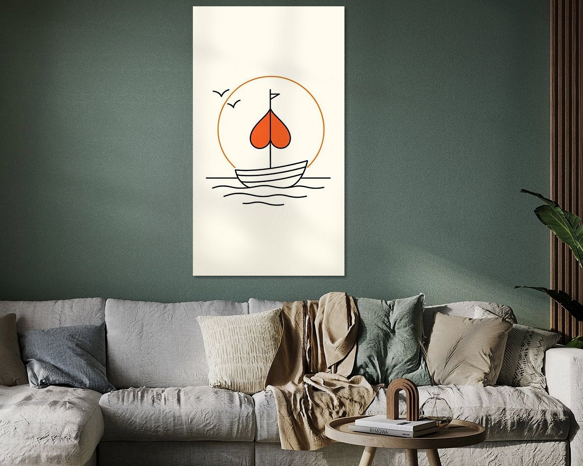 Voorbeeld van het werk in een kamer