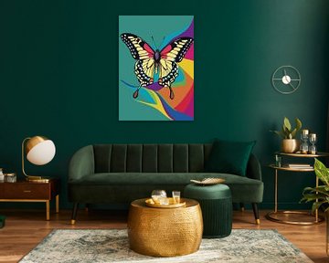 Vlinder Pop Art van MIROKKU