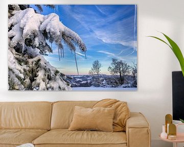 Ijshoorntjes op een dennenboom van Henrys-Photography