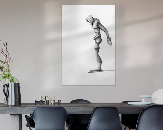 Voorbeeld van het werk in een kamer