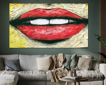 Rote Lippen mit strukturierter Oberfläche
