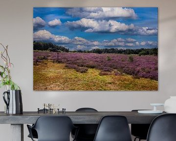 Dolmens and flowering heathland in Drenthe. by Brian Morgan
