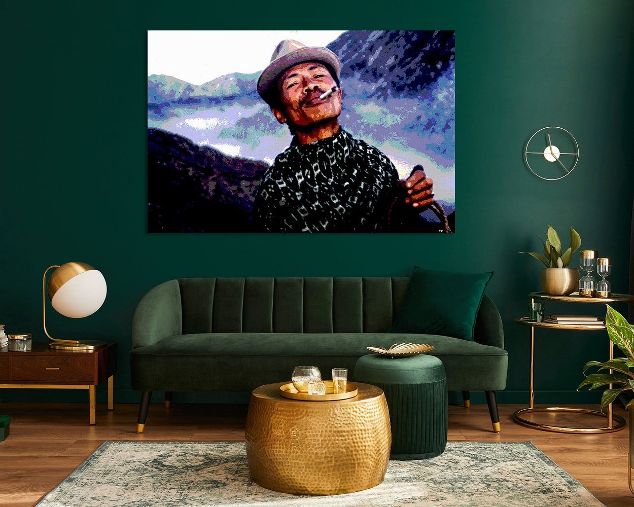 Voorbeeld van het werk in een kamer