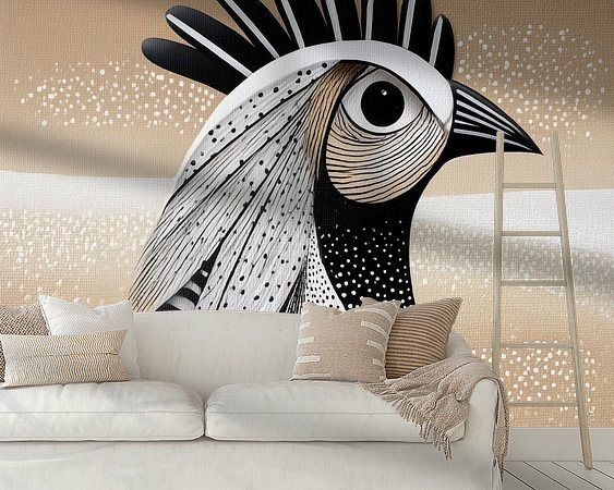 Voorbeeld van het werk in een kamer