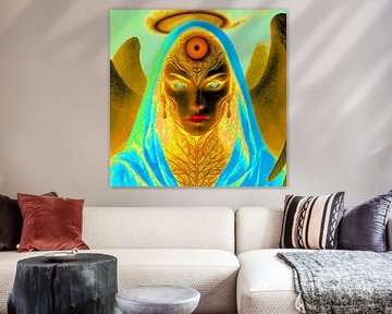 Hemelse engelachtige schoonheid in kleurrijke inversie - Omgekeerde genade van A.D. Digital ART