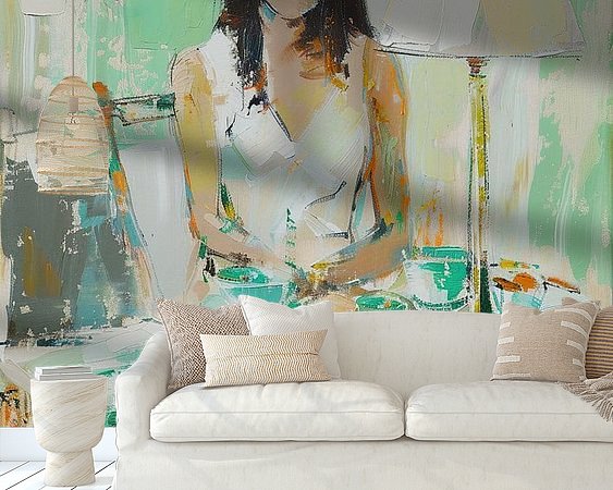 Voorbeeld van het werk in een kamer