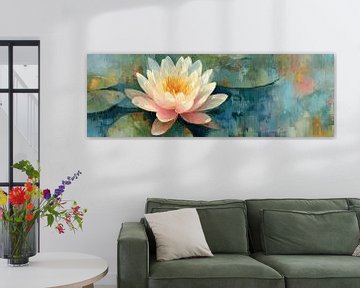 Waterlelie | Bloemen op blauw water van I ❤ Bloemen