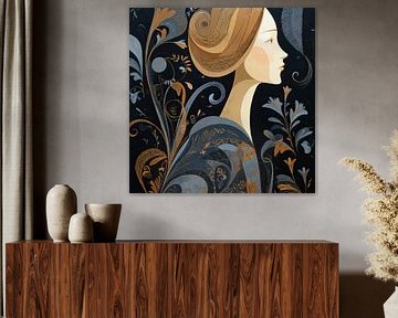 Femme fleurs | Femme abstraite avec fleurs
