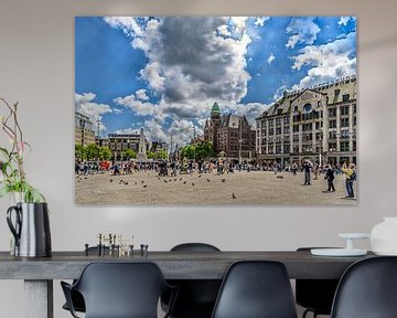 Dam square in Amsterdam in Spring. by Don Fonzarelli