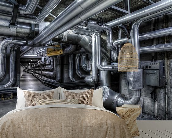 Voorbeeld van het werk in een kamer