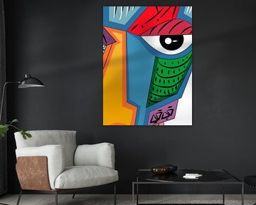 Abstract Geometric Face Illustration by Kelly R Hayes